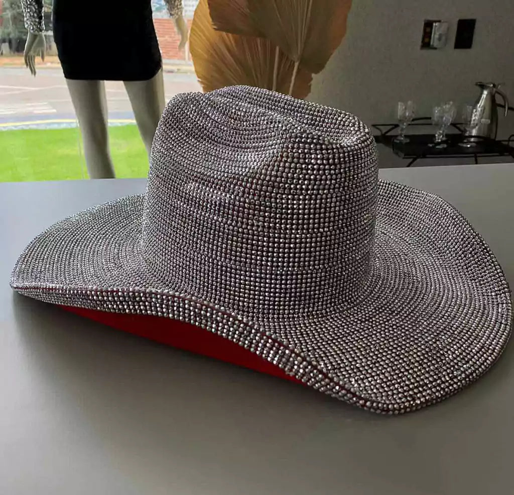 Chapéu de Strass Vermelho